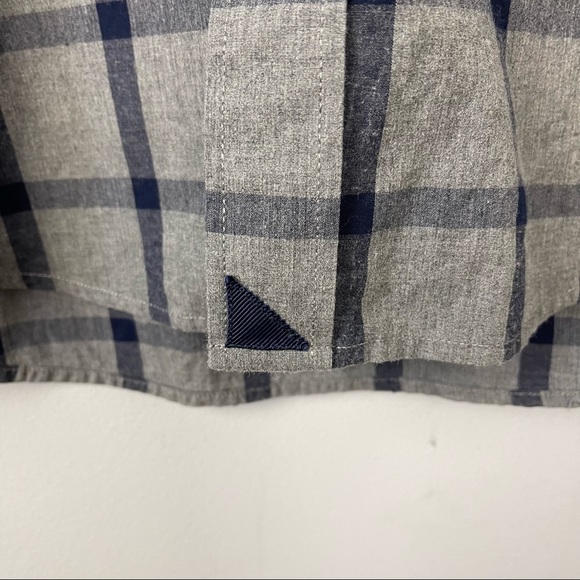 UNTUCKit Men’s Grey/Blue Windowpane Check 100% Cotton Button Up Shirt Size L - Picture 3 of 7